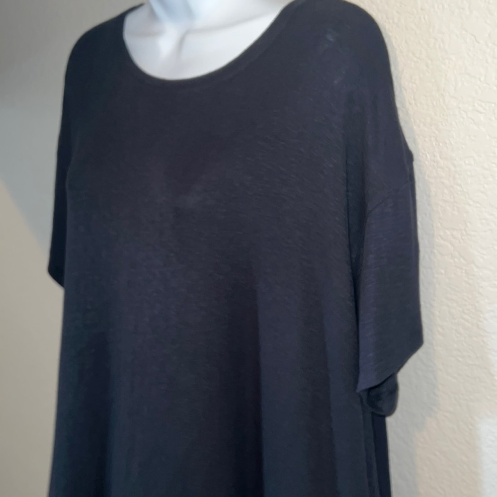Oversized sheer gray cotton flowy tee